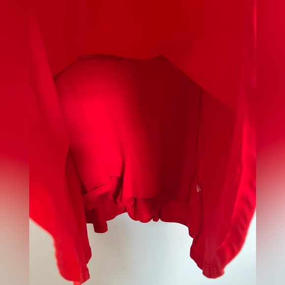 Express Red Skater Dress Built in Shorts Wired V Neck - Picture 7 of 15